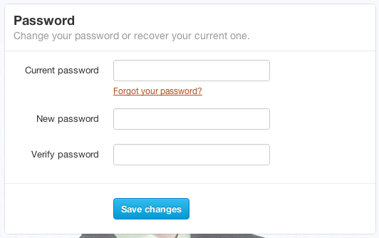 Twitter-change password