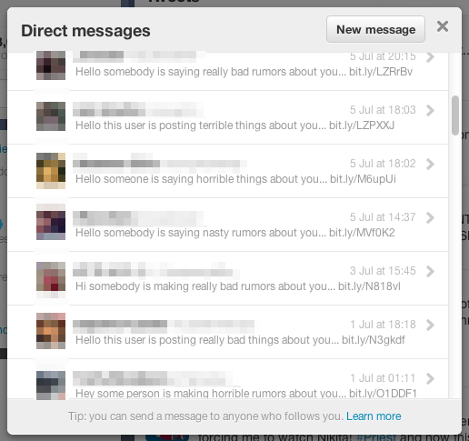 Twitter-direct message DM spam