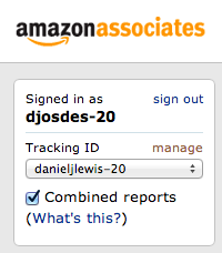 Amazon associates tracking ID selection