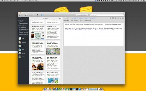 Evernote Desktop App on Mac