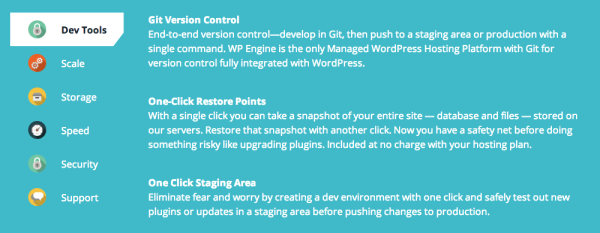 WP Engine managed hosting features review