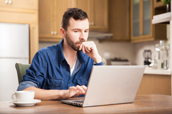 Guy working from home